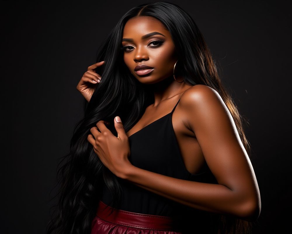 Zara Ndlovu high fashion editorial with dramatic lighting